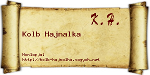 Kolb Hajnalka névjegykártya
