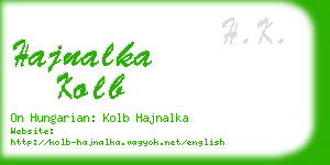 hajnalka kolb business card